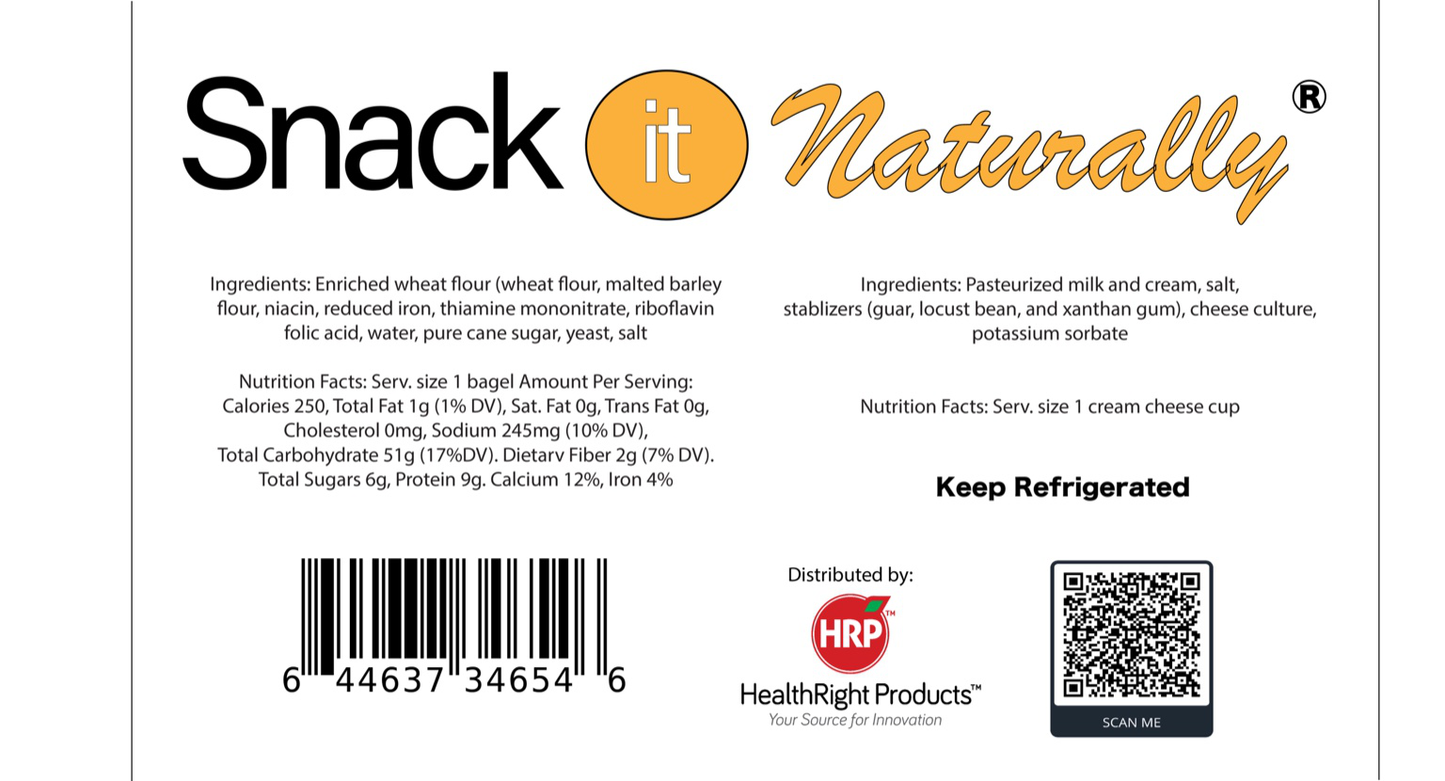 12 pack - Snack It Naturally® Plain Bagels